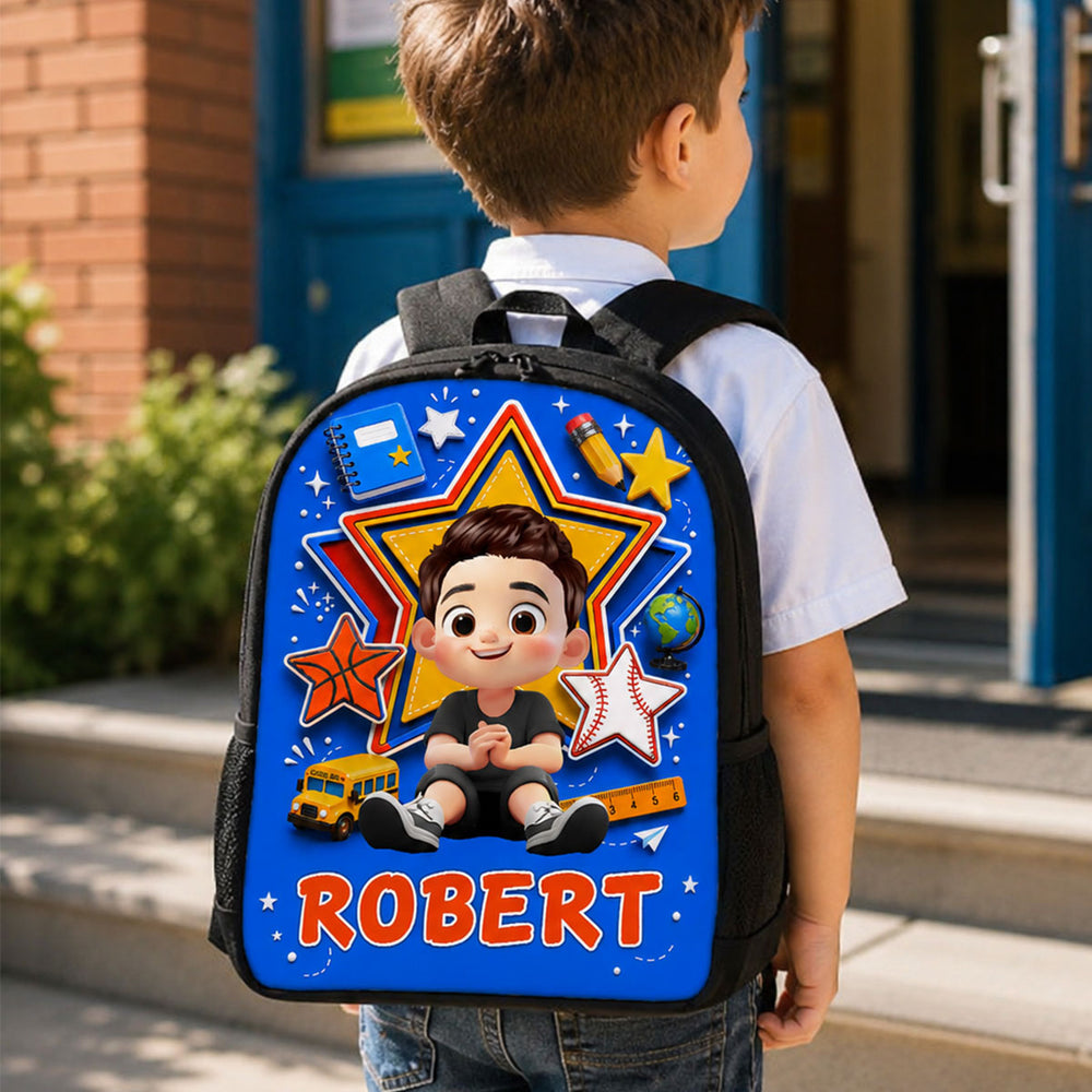 Cute Little Boy Custom Grade - Personalized Backpack - Back To School Gift For Kids, Sons, Grandson