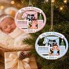 On-trend Pink Blue Baby's 1st Christmas 2026 - Personalized Acrylic Ornament - Unique Christmas Gift For New Parent, Newborn Keepsake