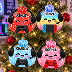 Cute Funny Gamer Dumpling Dim Sum Custom Name - Personalized Acrylic Ornament - Christmas Gift, Keepsake For Kids, Teenagers, Gamers