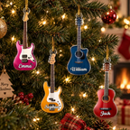 Guitar Type Acrylic Ornament-Christmas Gift For Guitarist, Guitar Lovers-Personalized name Ornament