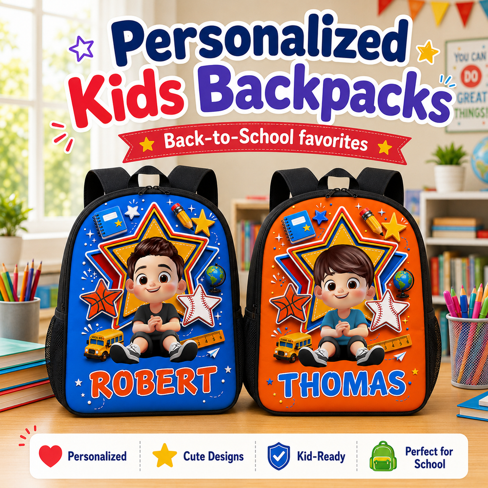 Cute Little Boy Custom Grade - Personalized Backpack - Back To School Gift For Kids, Sons, Grandson