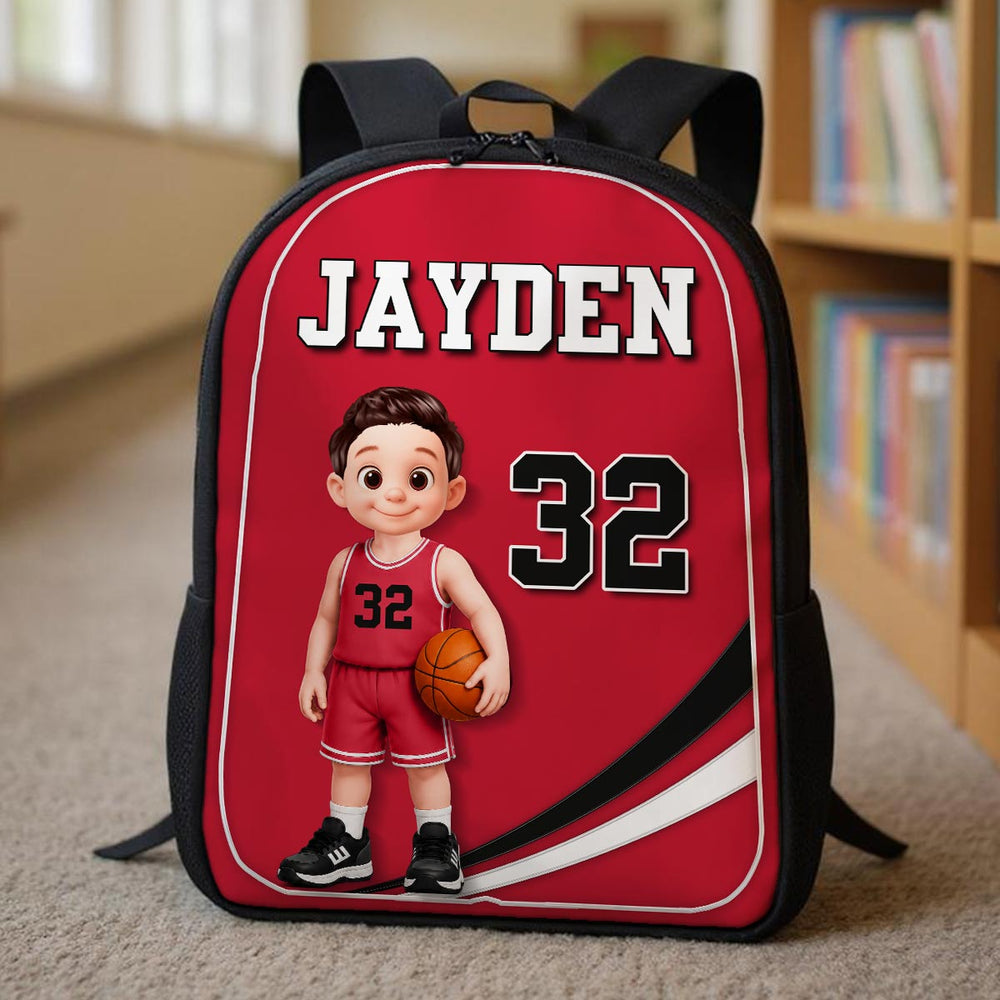 Basketball Kid 2D Flat - Personalized Backpack - Back To School Gift