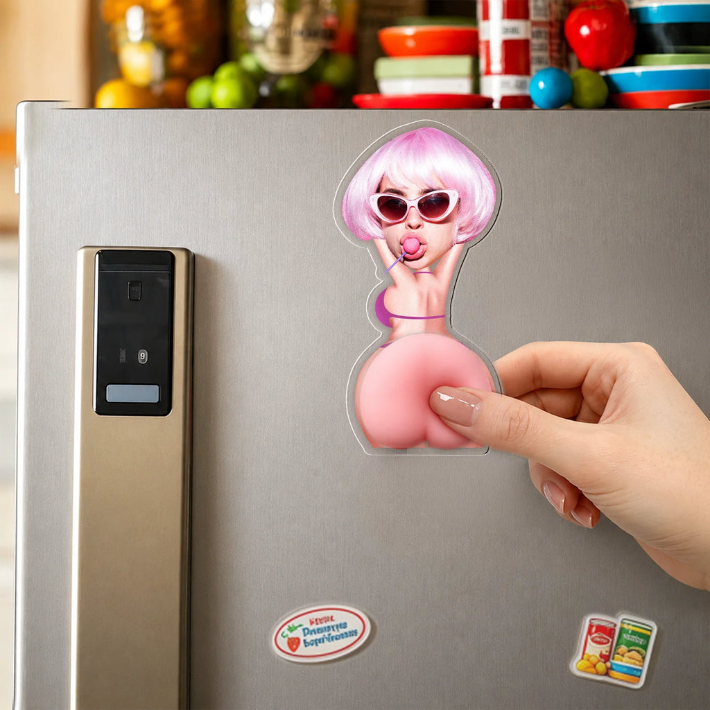 Custom Face Funny Naughty Gift For Husband, Boyfriend, Him - Personalized Fridge Magnet