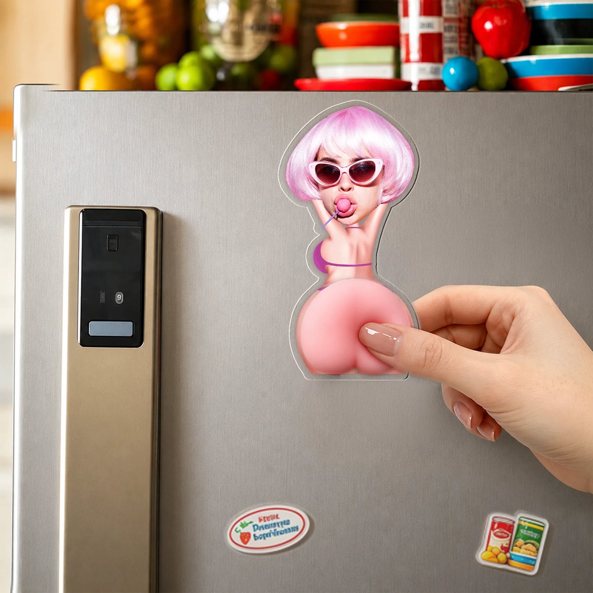 Custom Face Funny Naughty Gift For Husband, Boyfriend, Him - Personalized Fridge Magnet