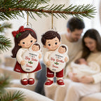 Promoted To Big Sibling Christmas Theme 2D Flat - Personalized Acrylic Ornament - New Big Brother, New Big Sister Gift
