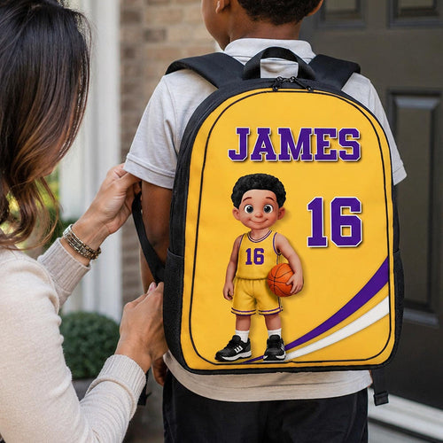 Basketball Kid 2D Flat - Personalized Backpack - Back To School Gift