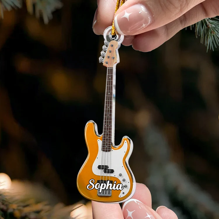Guitar Type Acrylic Ornament-Christmas Gift For Guitarist, Guitar Lovers-Personalized name Ornament