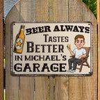 Beer First Work Later - Personalized Metal Sign