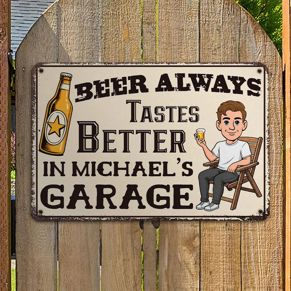 Beer First Work Later - Personalized Metal Sign