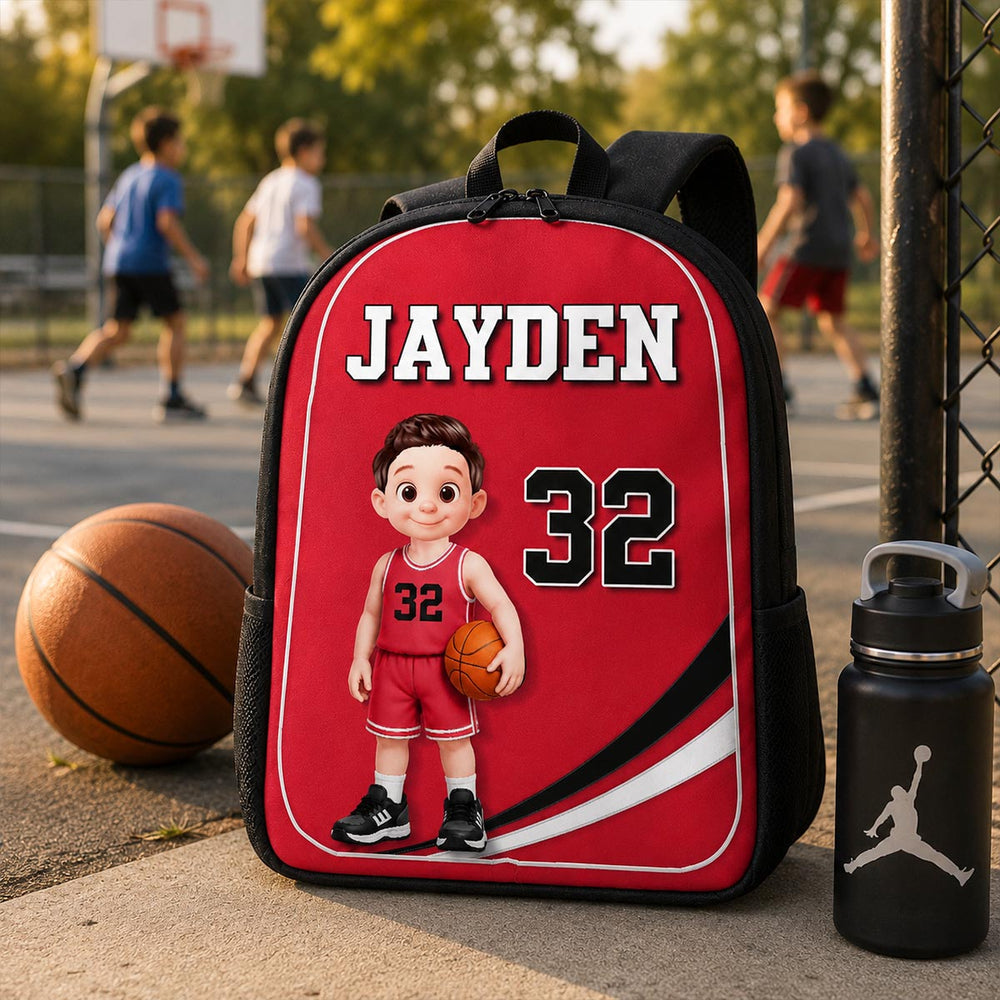 Basketball Kid 2D Flat - Personalized Backpack - Back To School Gift