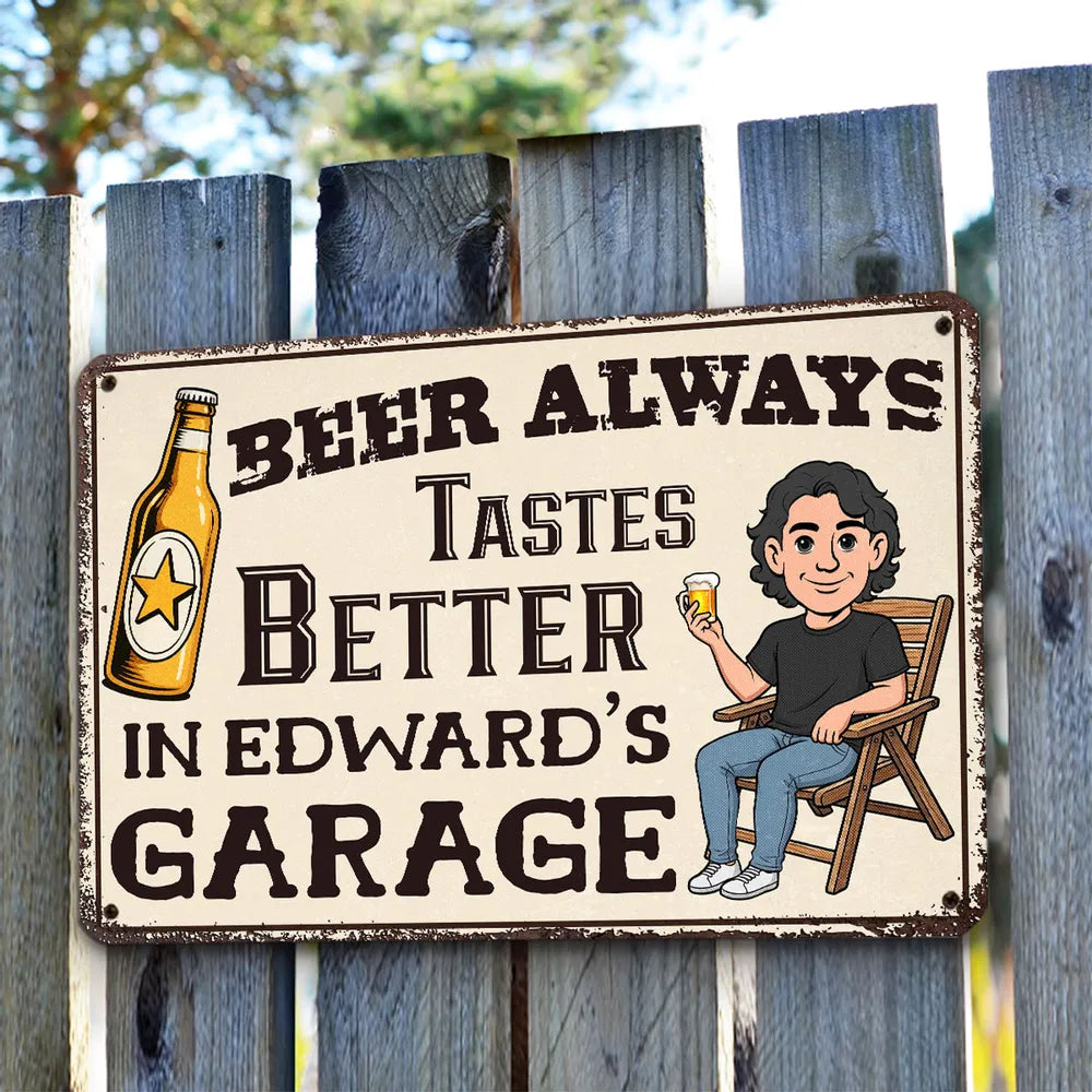 Beer First Work Later - Personalized Metal Sign