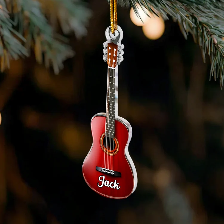 Guitar Type Acrylic Ornament-Christmas Gift For Guitarist, Guitar Lovers-Personalized name Ornament