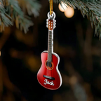 Guitar Type Acrylic Ornament-Christmas Gift For Guitarist, Guitar Lovers-Personalized name Ornament