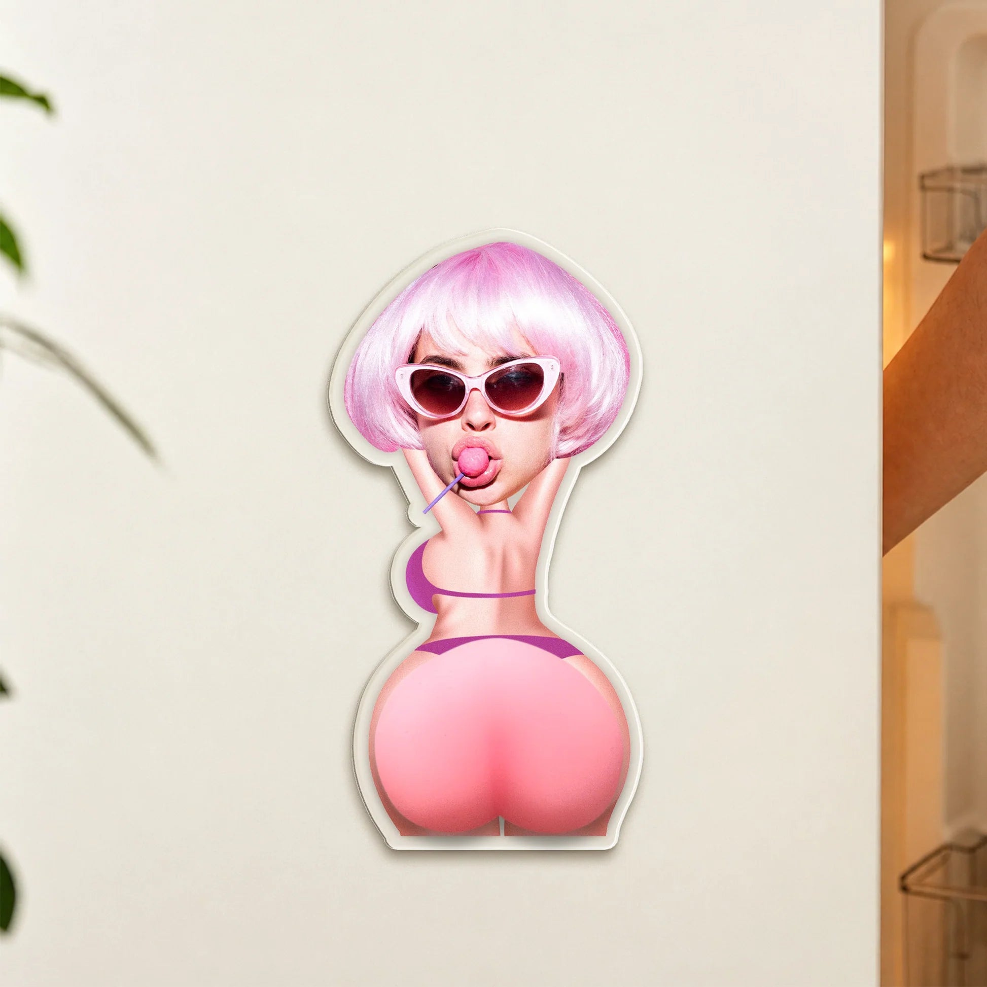 Custom Face Funny Naughty Gift For Husband, Boyfriend, Him - Personalized Fridge Magnet