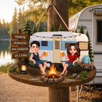 Couple Camping Making Memories - Personalized Wood Sign - Gift For Couple, Campers, Outdoor Campsite Decor