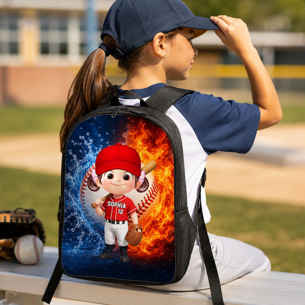 Baseball Design for Boys Girls - Personalized Backpack - Back to School Backpack for Kids
