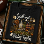 Fall Halloween Small Town Friday Nights - Personalized Shirt - Custom Town Name & Zip Code