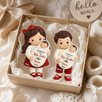 Promoted To Big Sibling Christmas Theme 2D Flat - Personalized Acrylic Ornament - New Big Brother, New Big Sister Gift