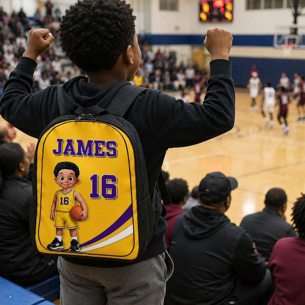 Basketball Kid 2D Flat - Personalized Backpack - Back To School Gift