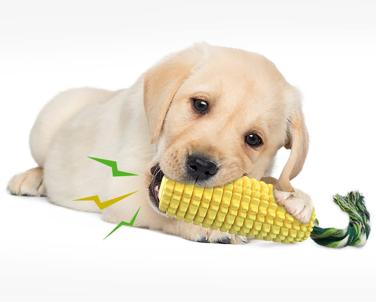 Teeth Interactive Corn Puppy Toothbrush Clean Toys, Dog Toys Aggressive Chewers For All Breed