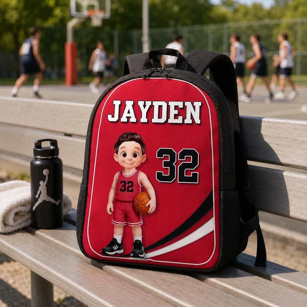 Basketball Kid 2D Flat - Personalized Backpack - Back To School Gift
