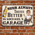 Beer First Work Later - Personalized Metal Sign