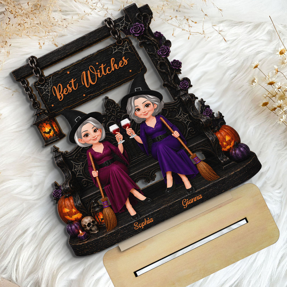 Best Witches Forever 2D Flat - Personalized Wooden Plaque - Halloween Gift For Best Friends