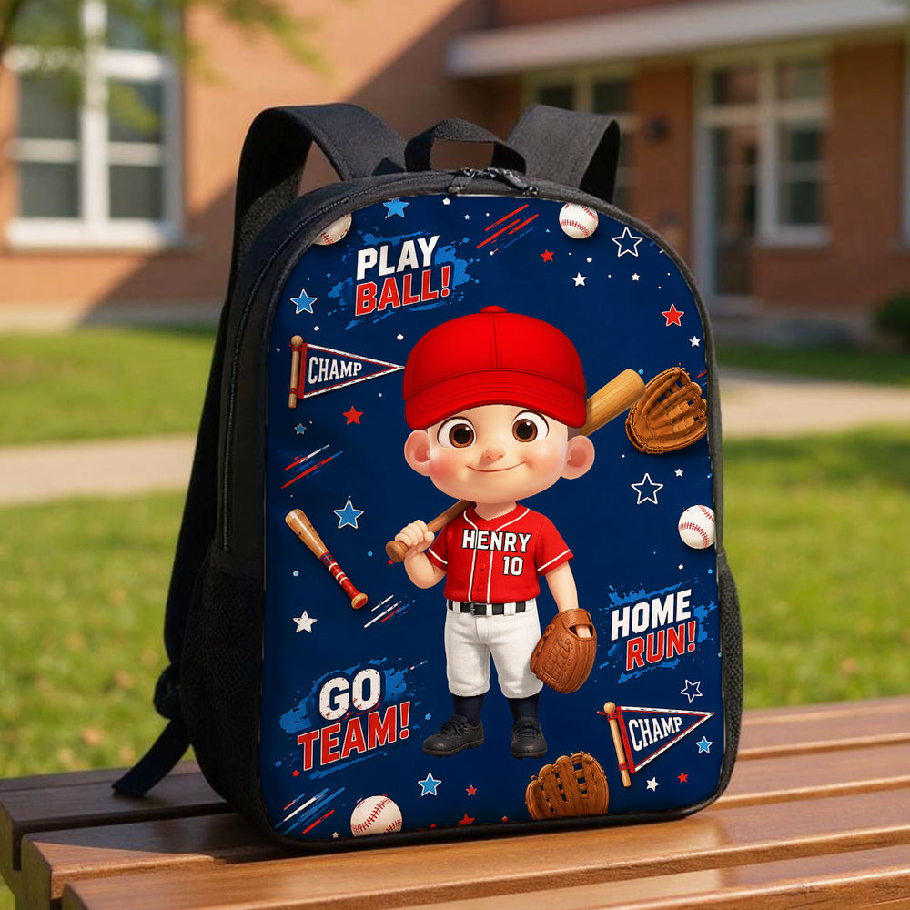 Baseball Design for Boys Girls - Personalized Backpack - Back to School Backpack for Kids