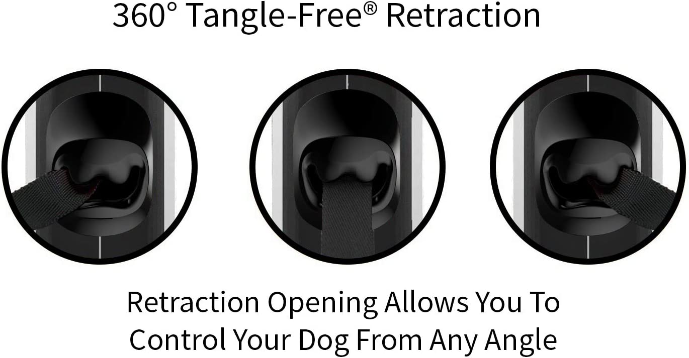 360° Tangle-Free Retractable Dog Leash with Anti-Slip Handle | 16 ft Strong Nylon Tape
