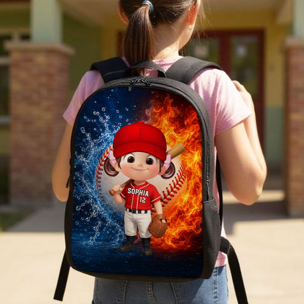 Baseball Design for Boys Girls - Personalized Backpack - Back to School Backpack for Kids