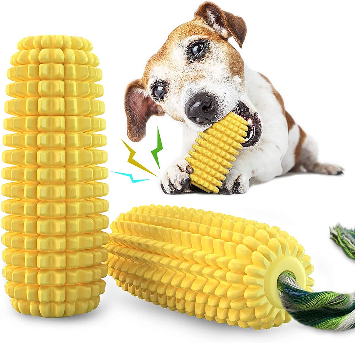 Teeth Interactive Corn Puppy Toothbrush Clean Toys, Dog Toys Aggressive Chewers For All Breed