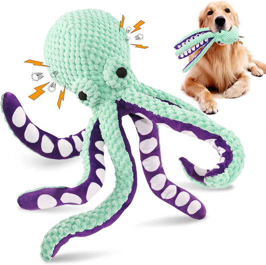 Squeaky Dog Stuffed Octopus Toy for Chewing Purpose and Boredom