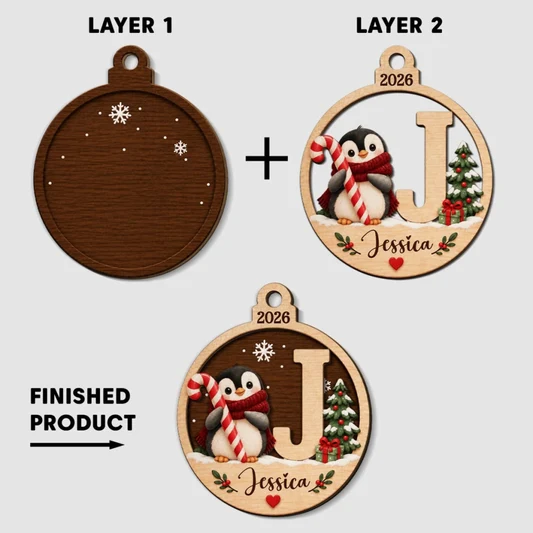 A Piece Of Christmas - Personalized 2-Layered Wood Ornament