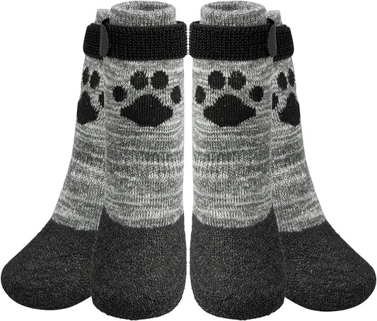 Anti Slip Dog Socks - Outdoor Dog Boots Waterproof Dog Shoes Paw Protector with Strap Traction