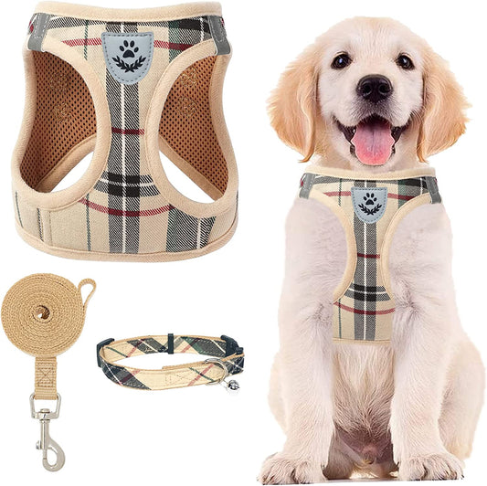 Puppy Training Adjustable Pet Harness Collar and Leash Set for Small Dogs Puppy