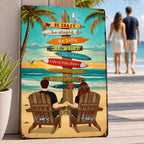 Couple Tropical Beach - Personalized Metal Sign - Gift For Couple, Summer Decorations