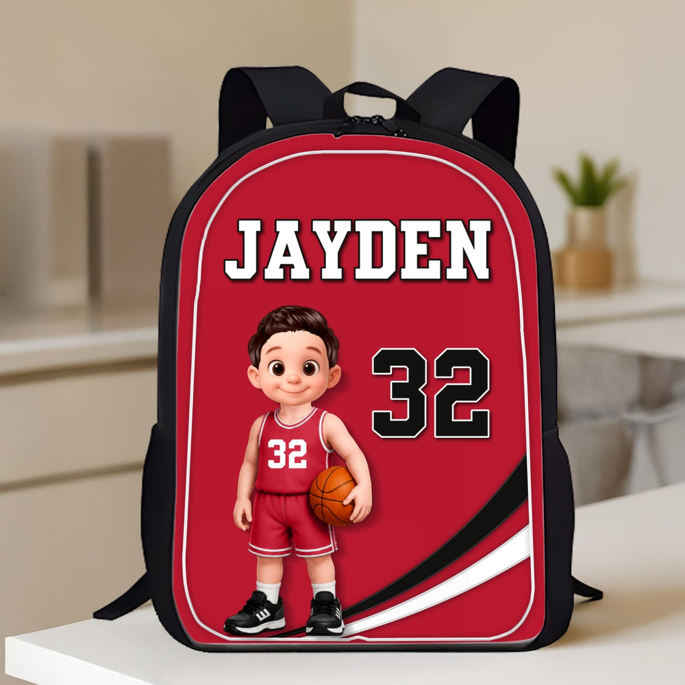 Basketball Kid 2D Flat - Personalized Backpack - Back To School Gift