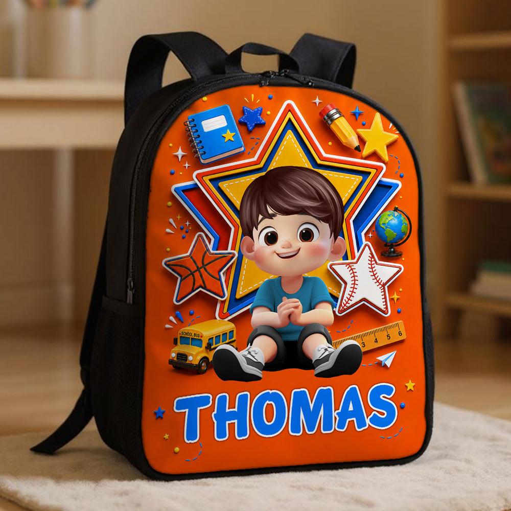 Cute Little Boy Custom Grade - Personalized Backpack - Back To School Gift For Kids, Sons, Grandson