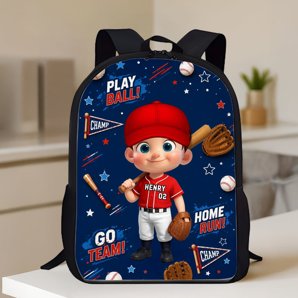 Baseball Design for Boys Girls - Personalized Backpack - Back to School Backpack for Kids