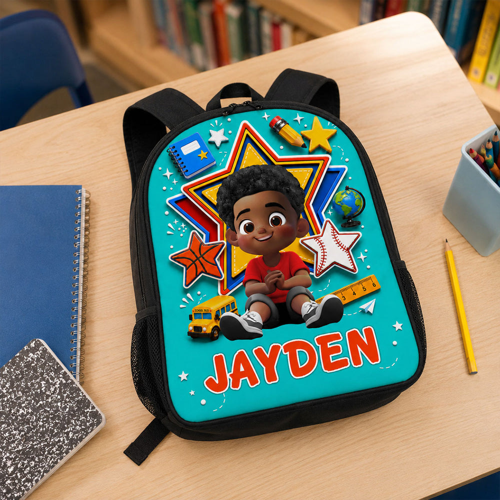 Cute Little Boy Custom Grade - Personalized Backpack - Back To School Gift For Kids, Sons, Grandson