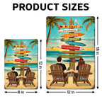 Couple Tropical Beach - Personalized Metal Sign - Gift For Couple, Summer Decorations