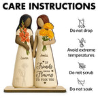 If Friends Were Flowers 3D Effect Besties Sisters Personalized Standing Wooden Plaque