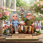 Eternal Love Couple Backyard Garden Growing Old Together - Personalized 2-Layer Wooden Plaque - Heartfelt Valentine's Day, Anniversary Gift For Couple, Gift For Him, For Her