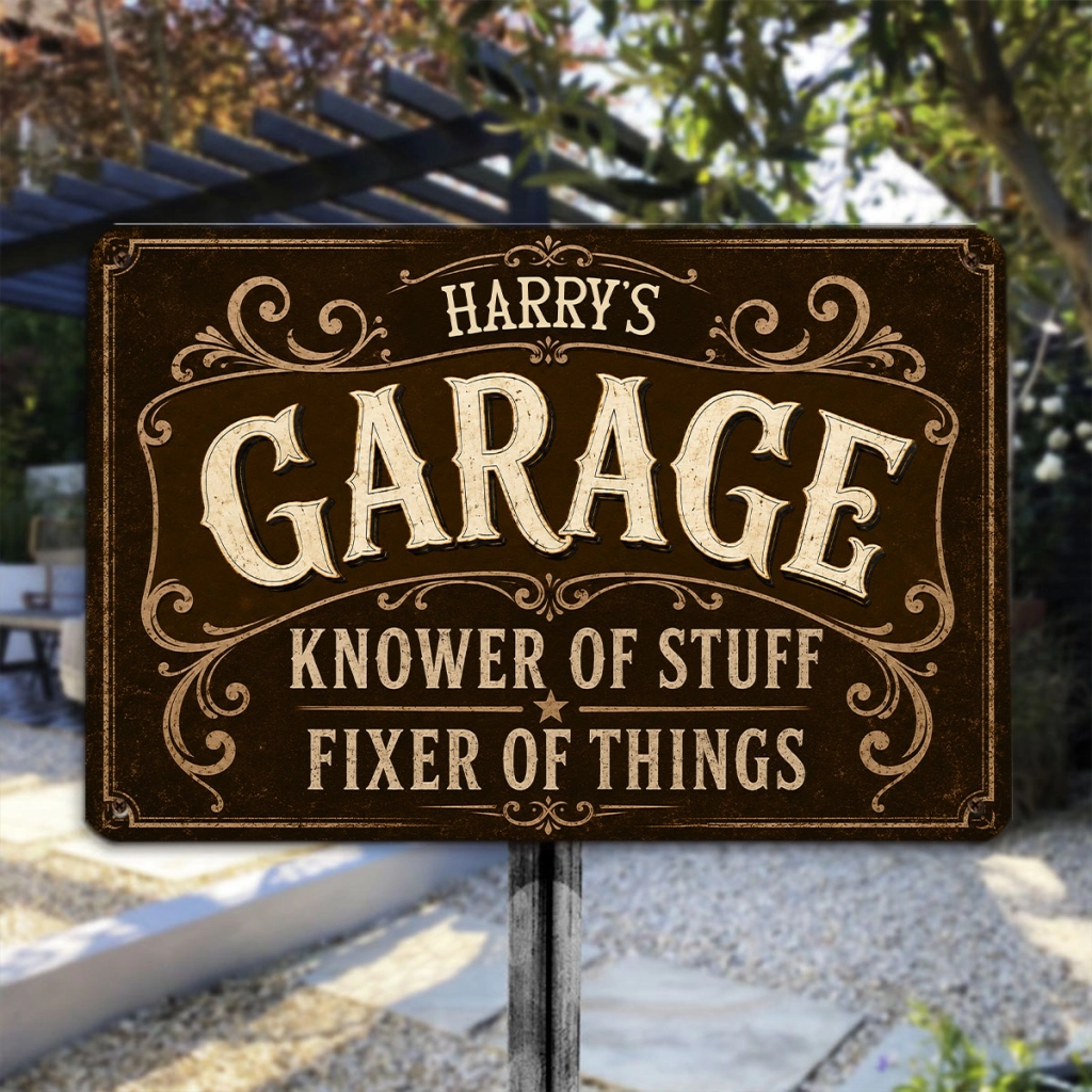 His Favorite Place - Personalized Metal Sign