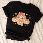 Lace Pattern Grandma Custom Pumpkins With Kids Names - Personalized Shirt - Gift For Grandmas, Fall Vibe Cozy Shirt