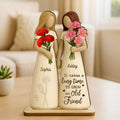 If Friends Were Flowers 3D Effect Besties Sisters Personalized Standing Wooden Plaque