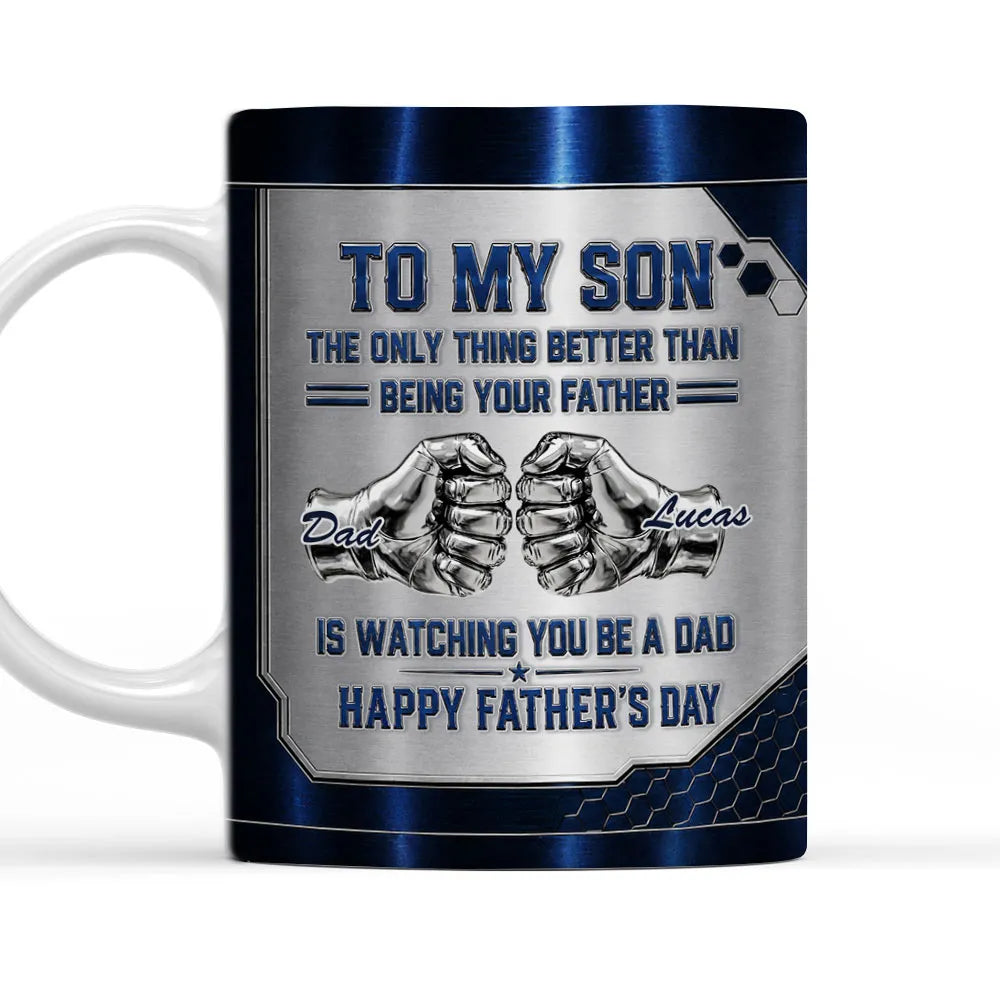 Watching My Son - Personalized Custom 3D Inflated Effect Mug