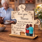 Thank You for Being Such an Important Piece of My Life Mom - Personalized 2-Layered Wooden Plaque - Heartfelt Gift for Mom