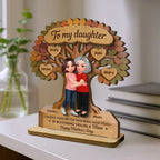 To My Daughter From Mom Happy Mother's Day Tree Of Life Custom Kids Names - Personalized 2-Layered Wooden Plaque - Mother's Day Gift For Daughter