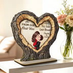 From First Kiss Till Last Breath Couple Kissing 2D Flat - Personalized 2-Layered Wooden Plaque - Anniversary Gift, Valentine's Gift For Him, For Her